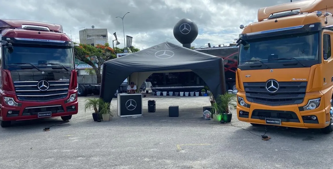 Tecnologia e design arrojado do Mercedes-Benz Actros são atrações na Feira do Caminhão de Itabaiana