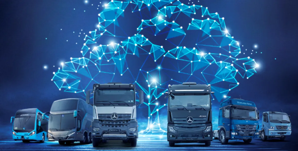 Caminhões e ônibus Mercedes-Benz são referências em tecnologias de segurança