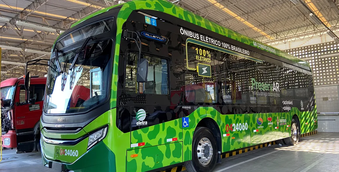 Primeiro ônibus elétrico em circulação em Manaus tem chassi Mercedes-Benz