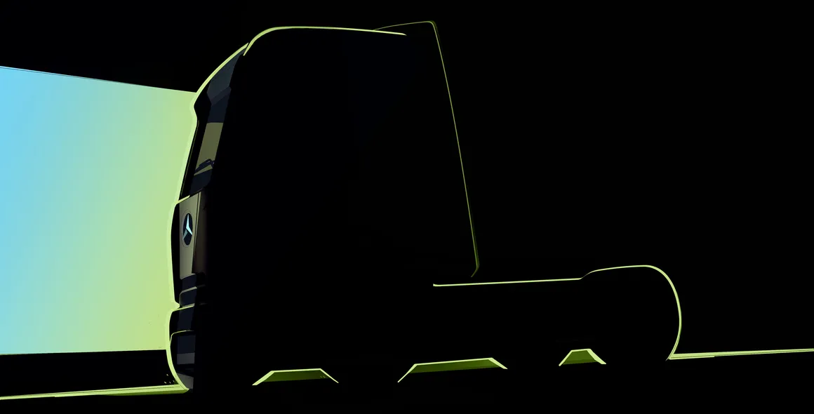 Mercedes-Benz Trucks revela teaser das novas formas de design do caminhão elétrico eActros