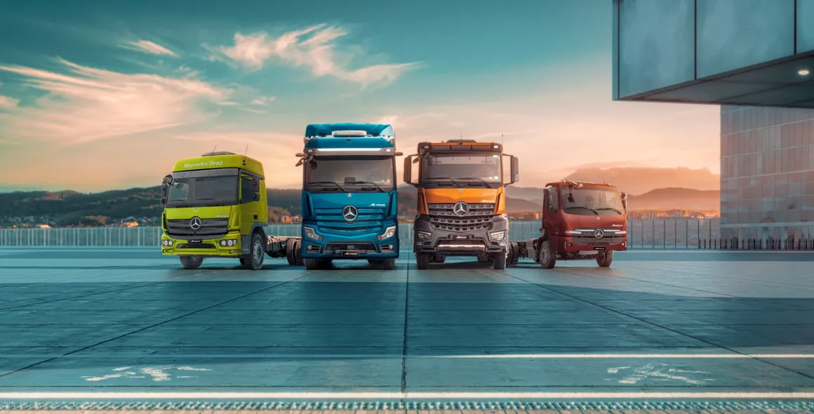 Mercedes-Benz oferece taxas a partir de 0,95% a.m. para financiamento de caminhões extrapesados Actros Evolution on-road e Arocs off-road