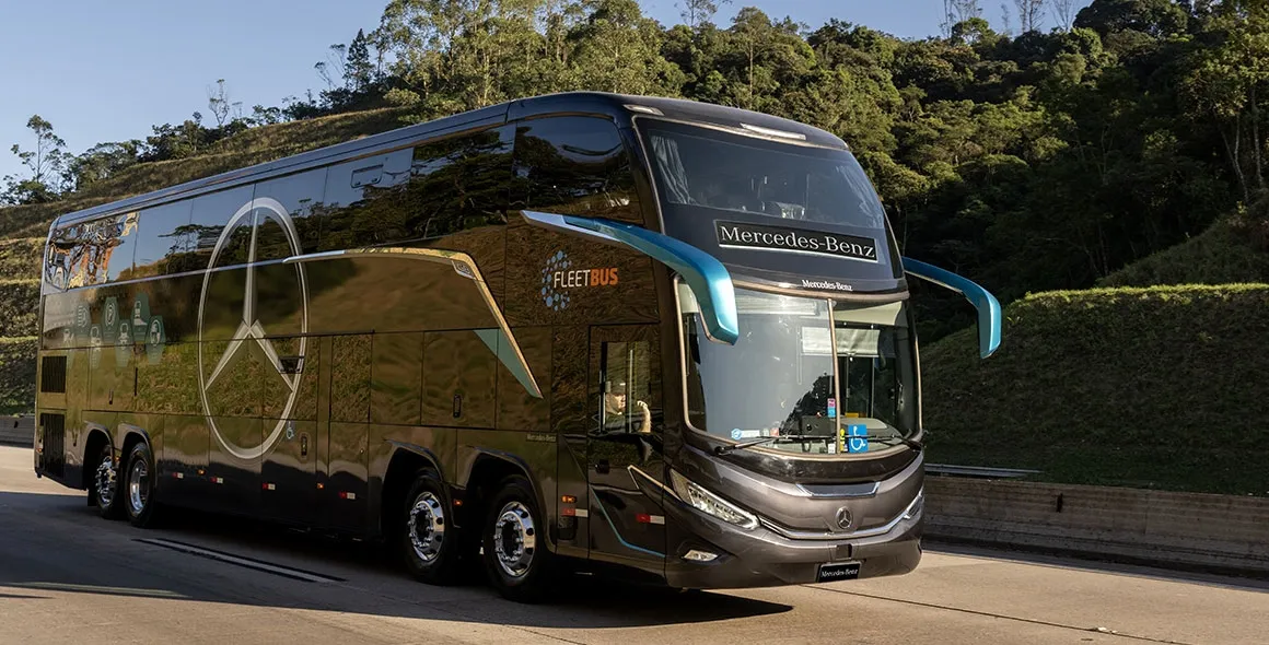 Mercedes-Benz traz novidades para ônibus    rodoviários e para o sistema de gestão de frota FleetBus
